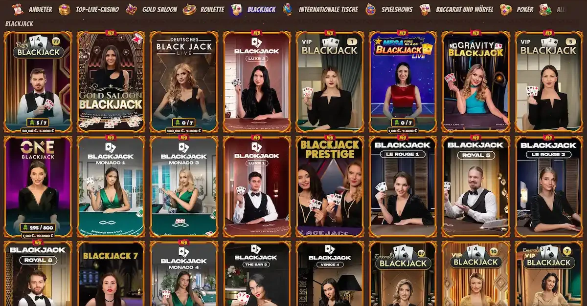 Live blackjack stůl v Alawin Casino